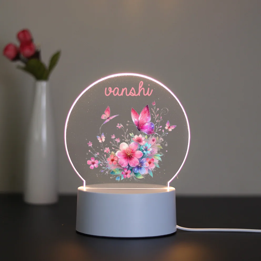 

Personalized Custom Flower Modern Night Light 3D Illusion Lamp Mange Avatar Room Decor Gift Usb Atmosphere Table Lamp