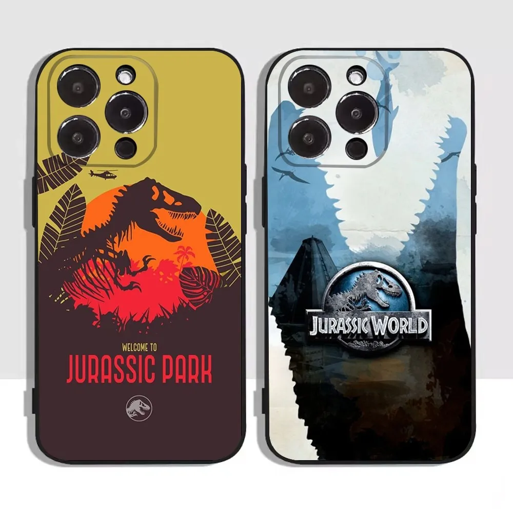 D-Dinosaur J-Jurassic Park Phone Case For Apple iPhone 15,14,13,12,11,XS,XR,X,8,7,Pro,Max,Plus,mini Silicone Black Cover