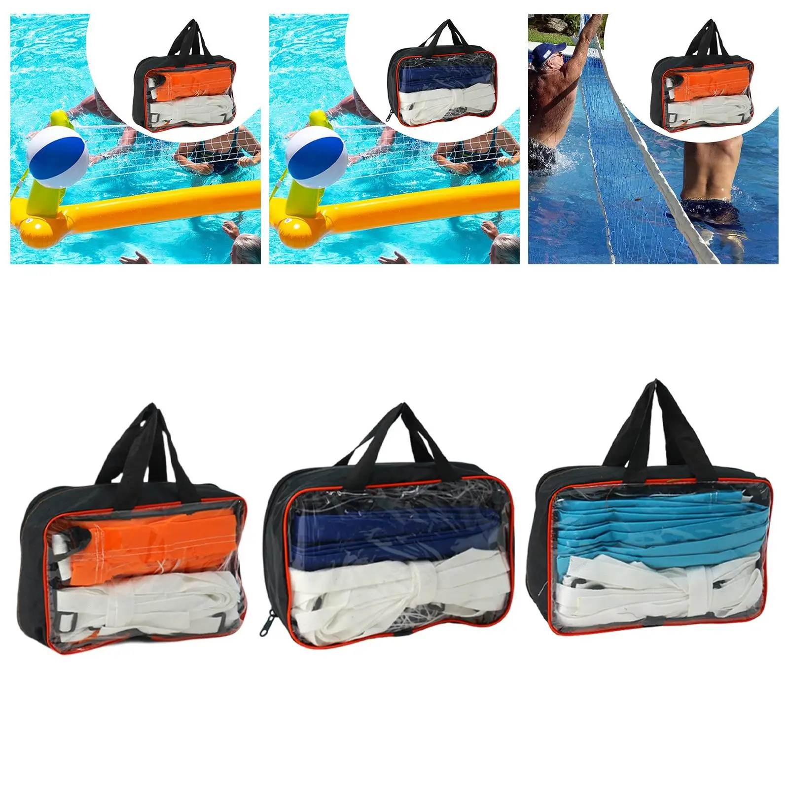 

Volleyball Net Foldable Heavy Duty Mesh Training Accessories Set for Outdoor Backyard Beach Pool