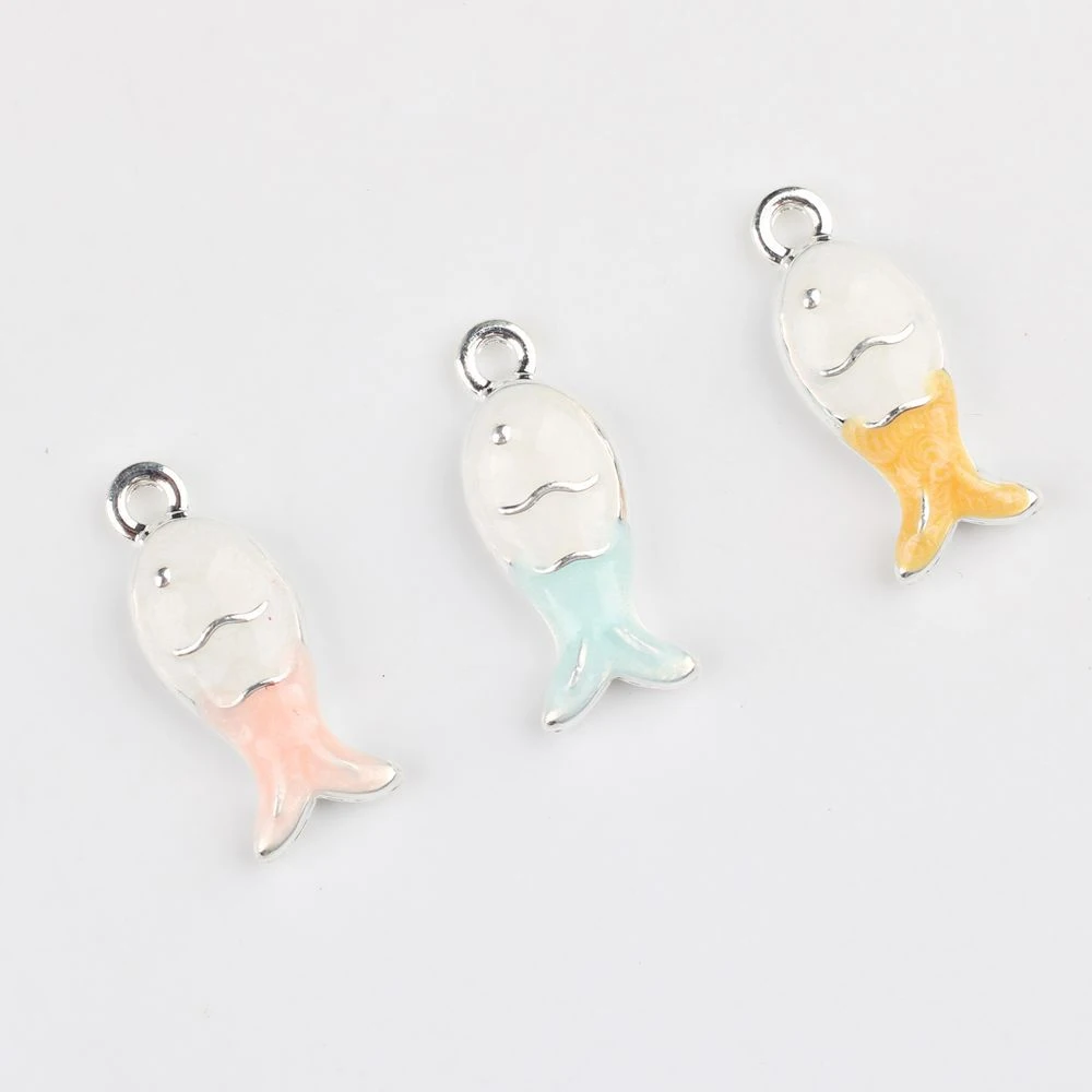 Breloques simples en forme de poisson, 10 pièces, pendentif, boucle d'oreille, collier, Bracelet, accessoires de fabrication de bijoux, ornements faits à la main, à la mode