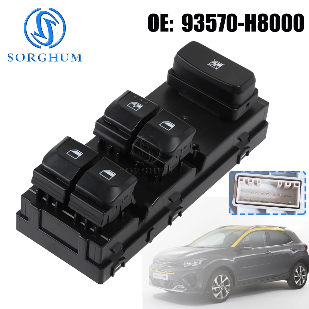 

Lef Front Electric Power Window Switch Glass Lifter Control Button for Kia RIO 2018 2019- 2022 Kia Stonic 93570H8000 93570-H8000