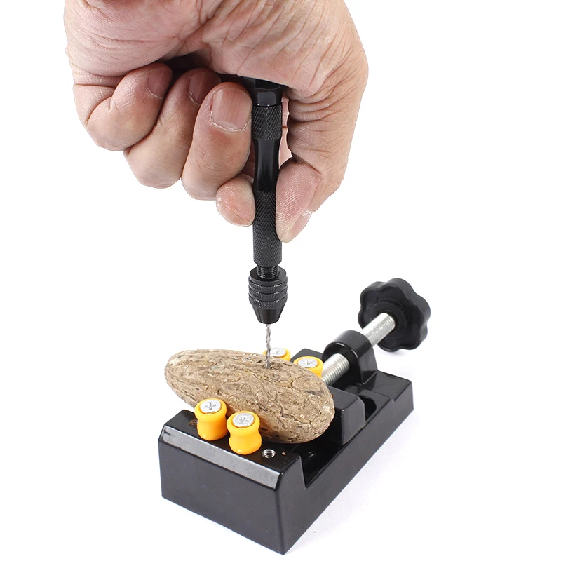 Mini Set di attrezzi con manico nero 10 pezzi punte elicoidali per la lavorazione del legno foratura fai da te intaglio strumenti rotanti per fori in legno