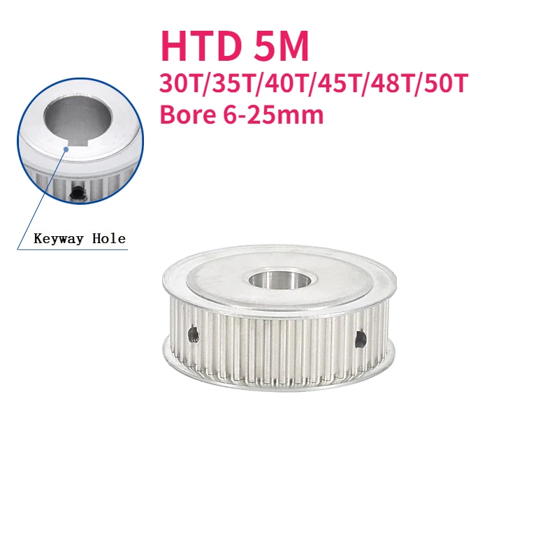 1pcs HTD 5M 30T/35T/40T/45T/48T/50 Teeth Synchronous Timing Pulley Bore 6-25mm AF Type Belt Width 15/20mm