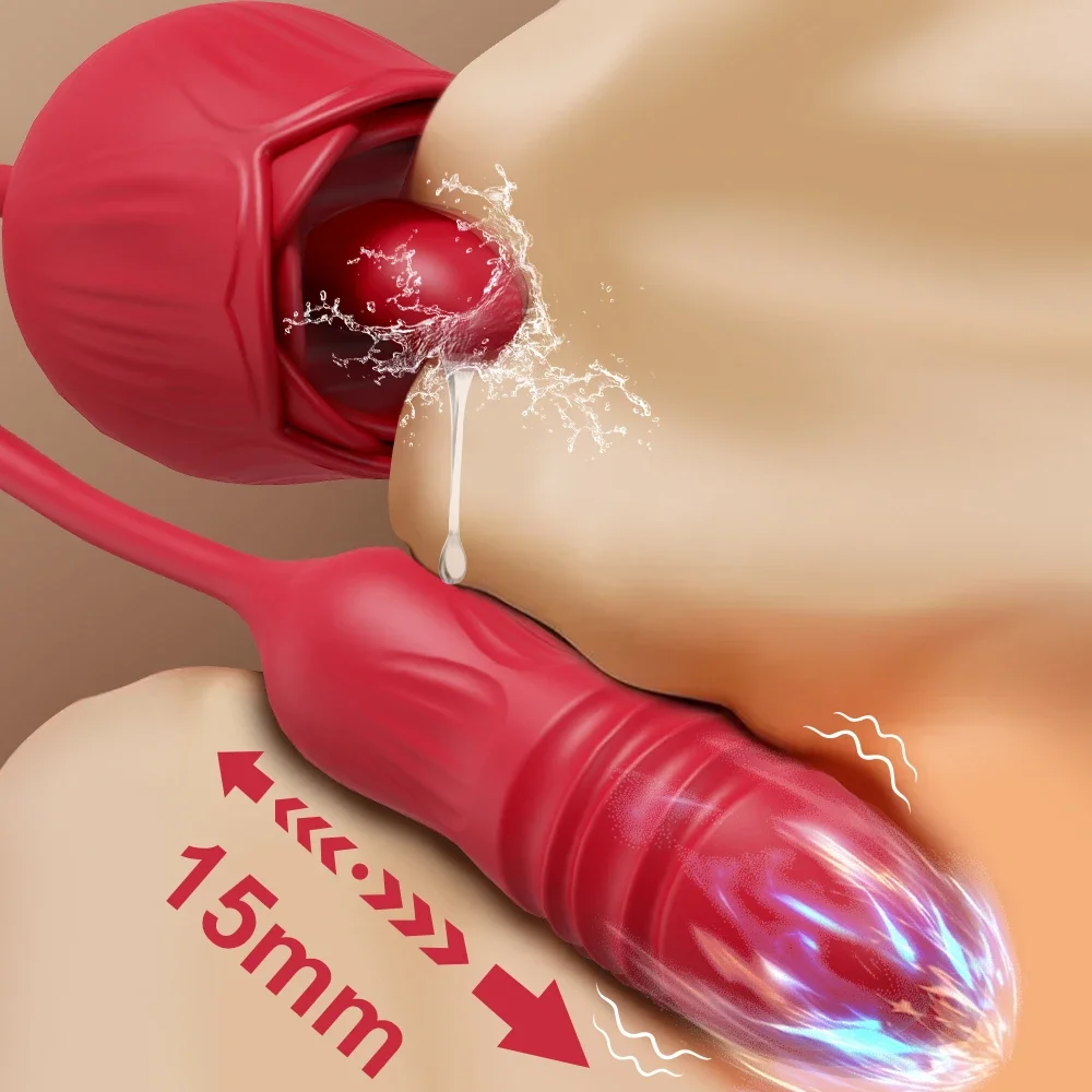 ไวเบรเตอร์รูปดอกกุหลาบสำหรับผู้หญิงเครื่องสั่นกระตุ้นคลิตอริสจีสปอตหัวนมกระตุ้นคลิตอริสสั่นลิ้นเลียรักไข่ของเล่นเพศผู้ใหญ่ดิลโด้สำหรับผู้หญิง