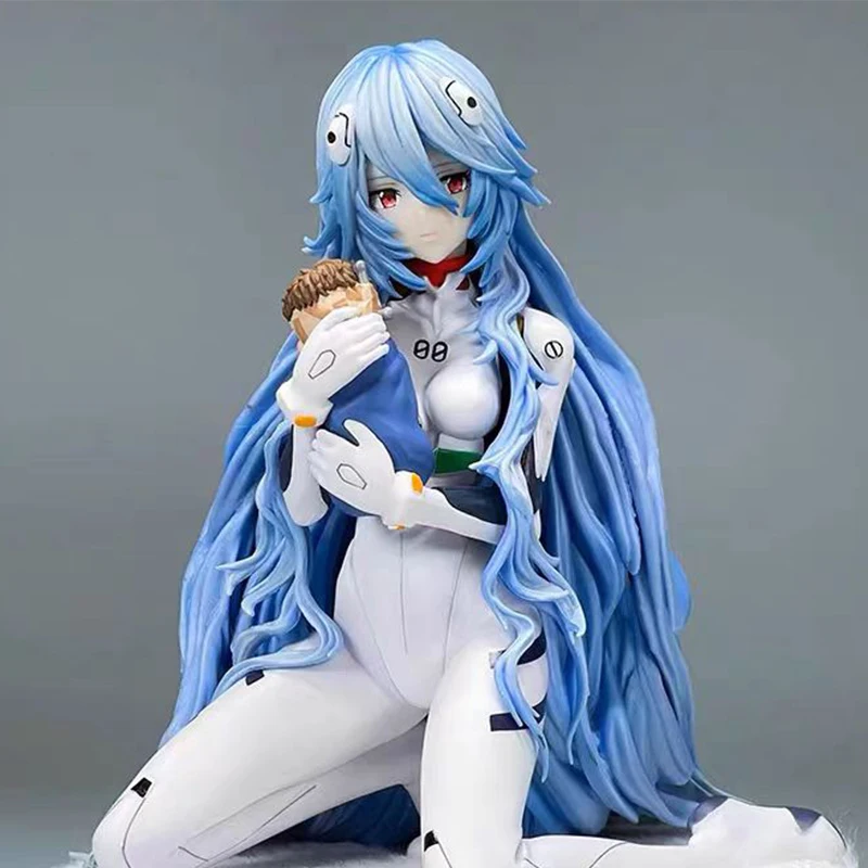 

Anime Rei Figurine Neon Genesis Evangelion Figure Long Hair Rei Ayanami Figures EVA Sitting Model 15cm PVC Collectio Decor Toys