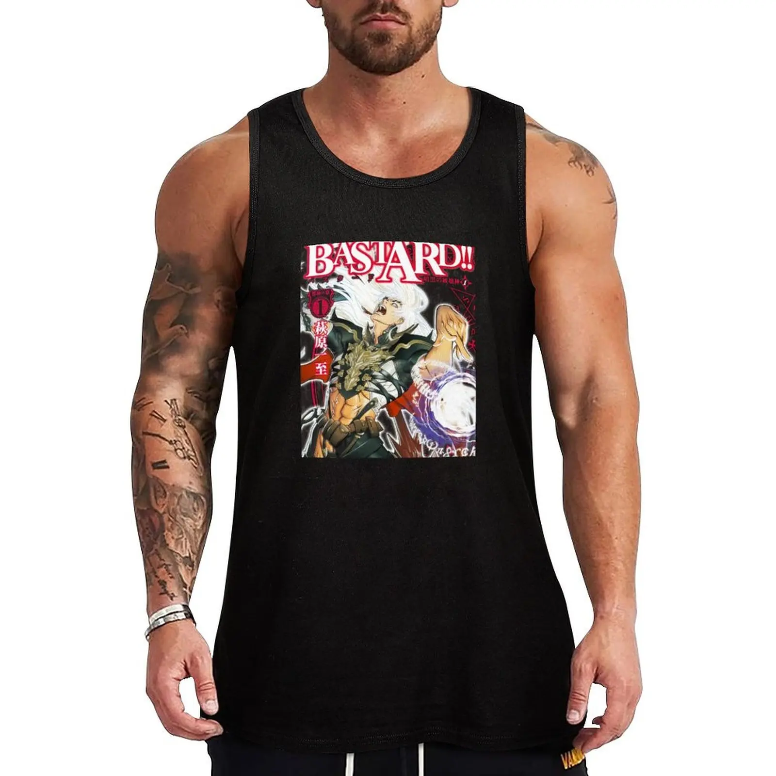 Bastard Dark Schneider Tank Top bodybuilding men clothes anime clothes Short sleeve Men's cotton t-shirt