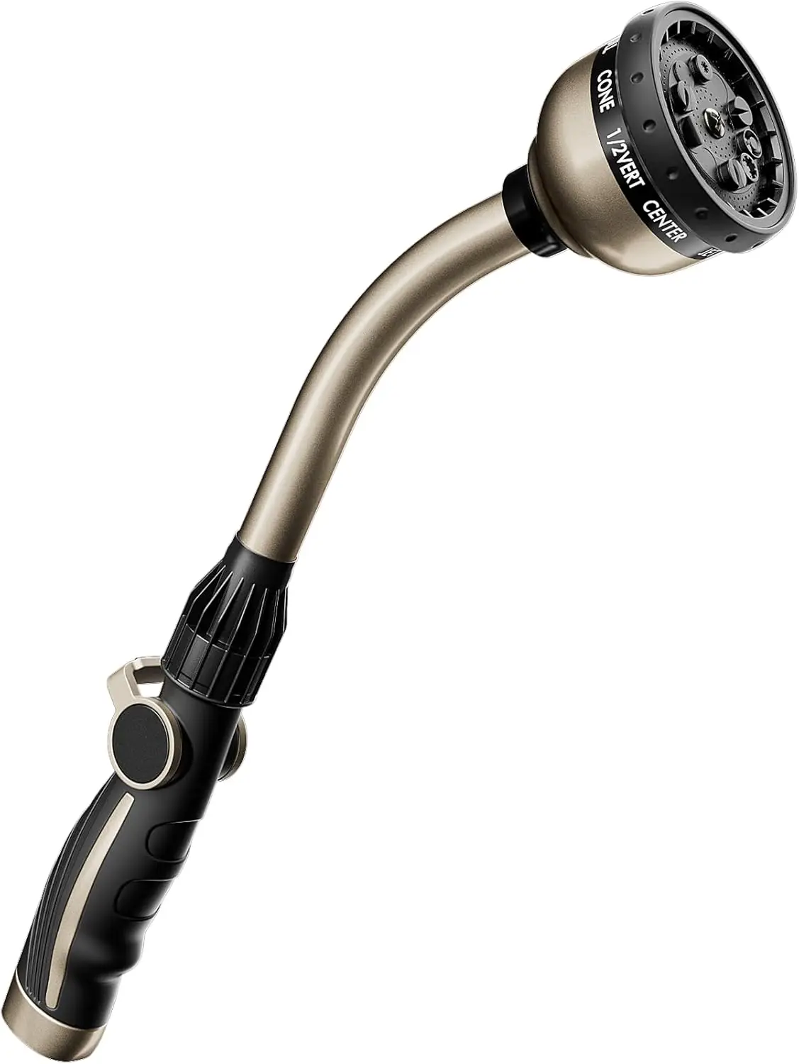 

Усиленная металлическая насадка-распылитель для садового шланга с 10 режимами распыления, длиной 15 дюймов, с регулировкой потока одной рукой