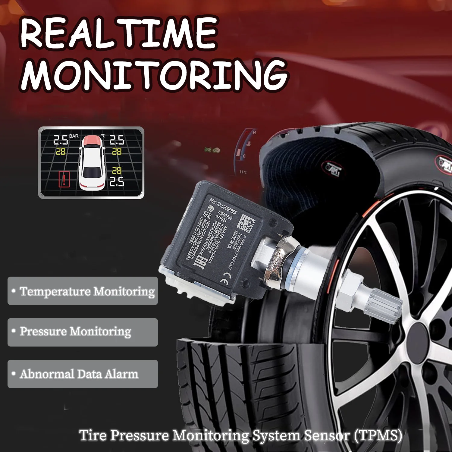

Tire Pressure Monitoring System Sensor A0009052102 - Auto TPMS Tire Pressure Sensors, Suitable for Mercedes Benz Cars - 4PCS