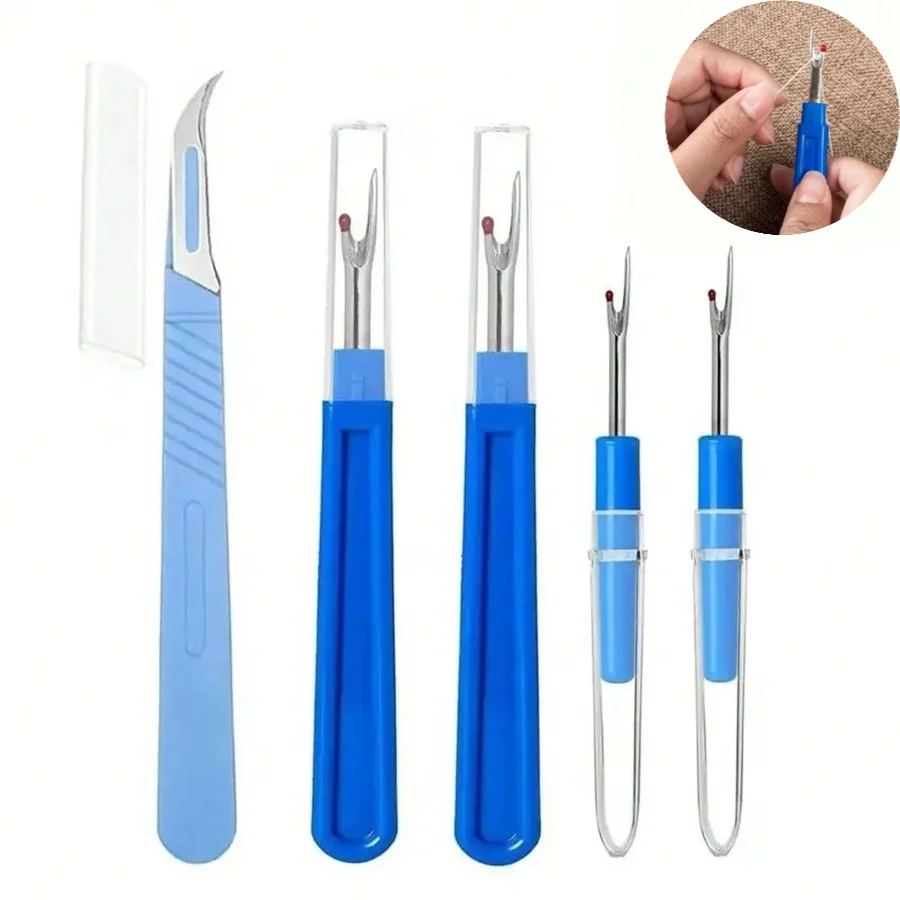 Sewing Seam Ripper Kit Blue Sewing Stitch Thread Unpicker Cutter Remover for Sewing Crafting Needlework Embroidery Tool