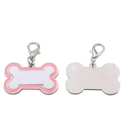 10pcs Sublimation Blank Name Tag Keychain Custom Anti-lost Dog ID Tag Personalized Bone Keyring Bone Keychain For DIY Print