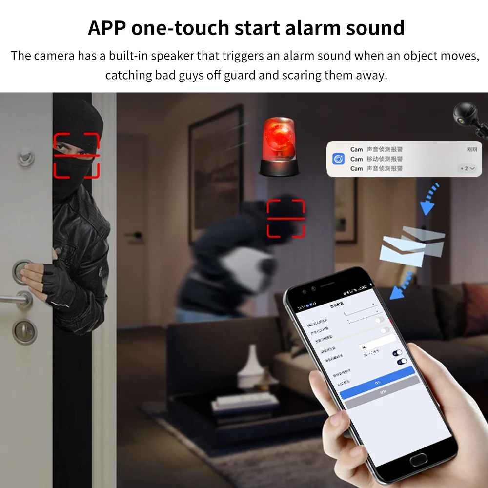 Monitor de Bebé WiFi, Cámara para Mascotas 720P, Cámara de Seguridad para el Hogar con Visión Nocturna, Audio Bidireccional, Detección de Movimiento para iOS y Android