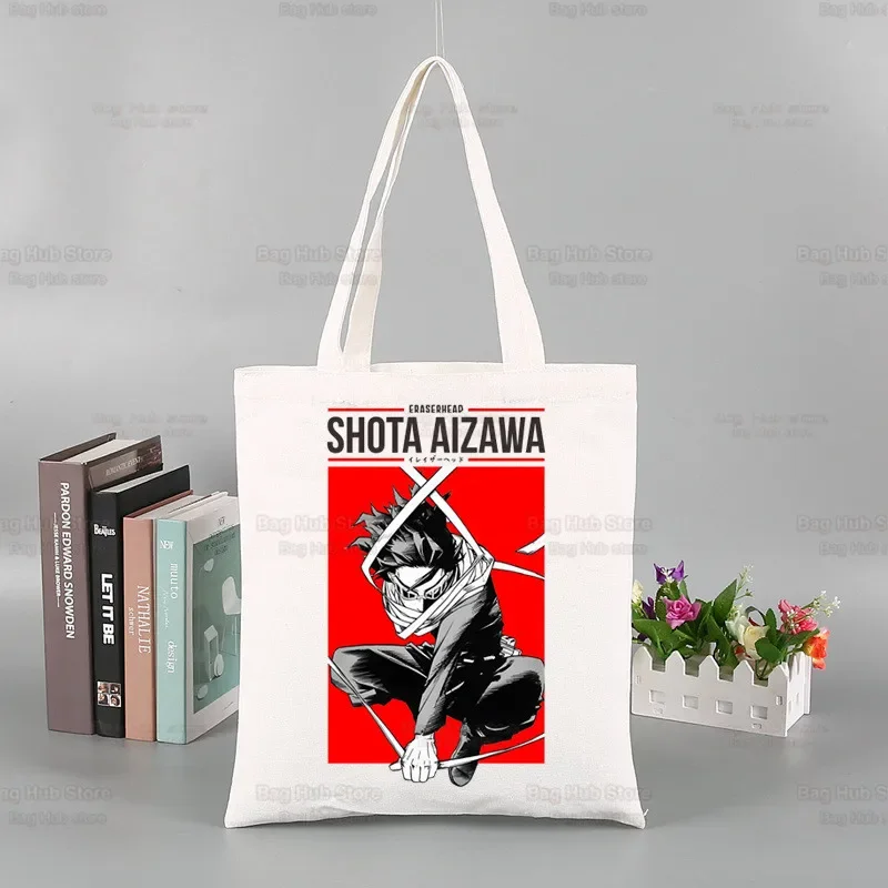 My Hero Academia Çanta Kumaş Kanvas Midoriya Izuku Tote Bag Alışveriş Seyahat Eko Yeniden Kullanılabilir Omuz Bakugou Anime Alışveriş Çantaları