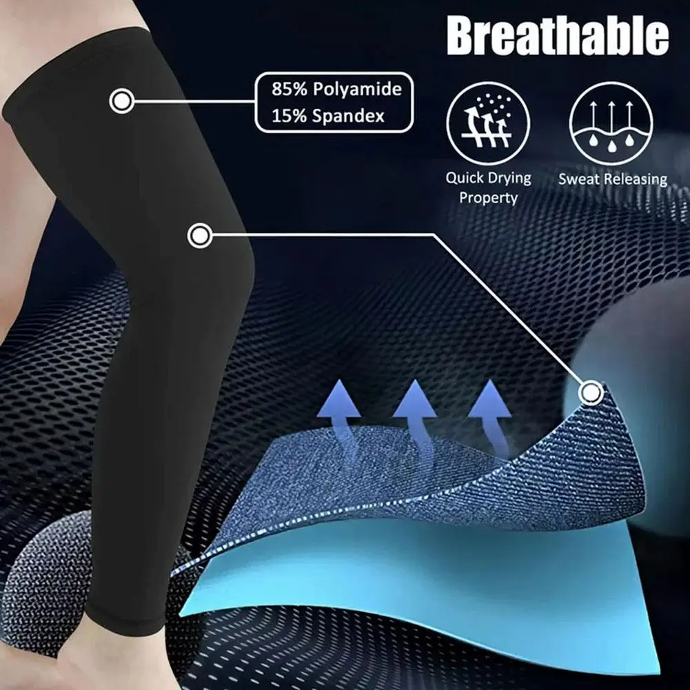 Fundas de protección solar para piernas, mangas de compresión para piernas, rodilleras deportivas de baloncesto, manga para piernas, equipo de protección UV de seda helada
