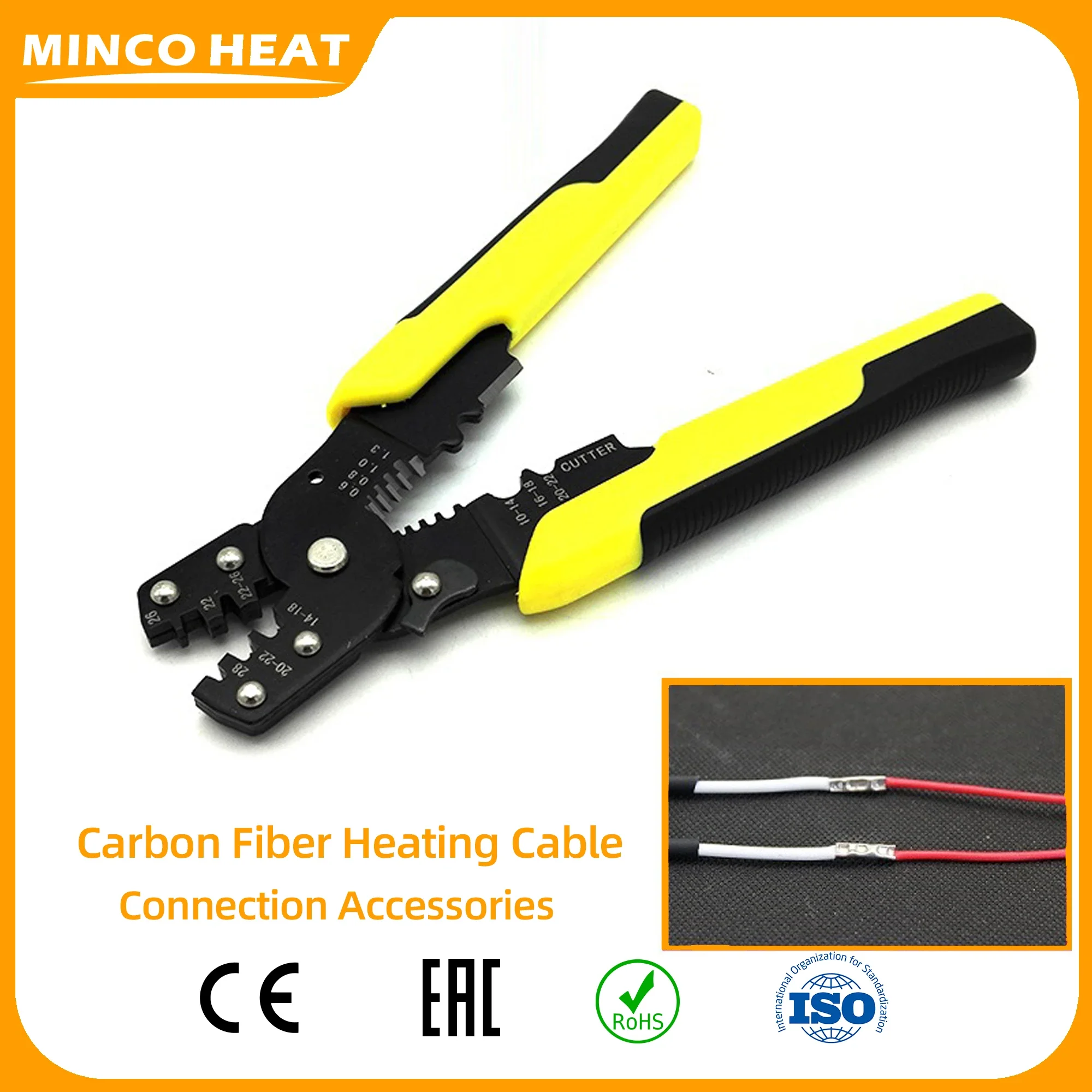 Crimping Pliers Carbon Fiber Heating Cable Connection Accessories Cover Wire Stripping Cutting Crimping Combination Pliers