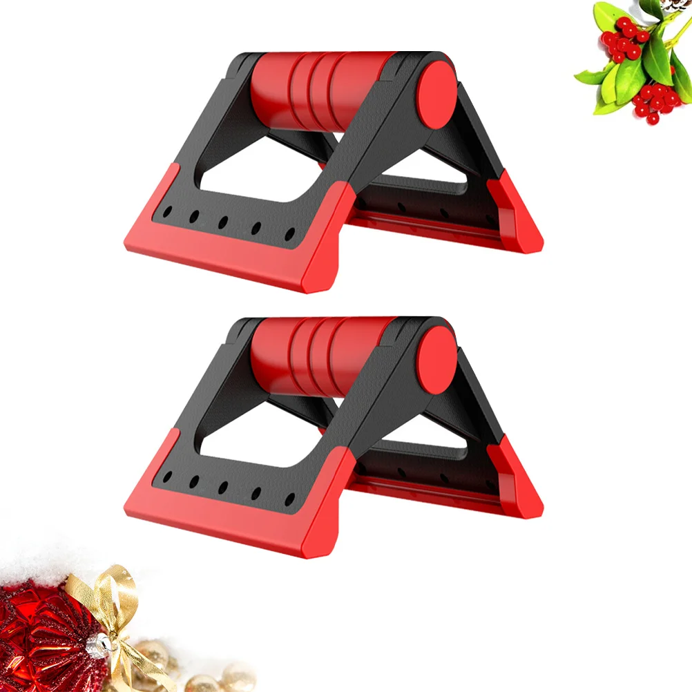 Foldable Push-up Bracket Home Use Fitness Push-Ups Stand Rotating Push-up Rack Push Up Bar (Red)