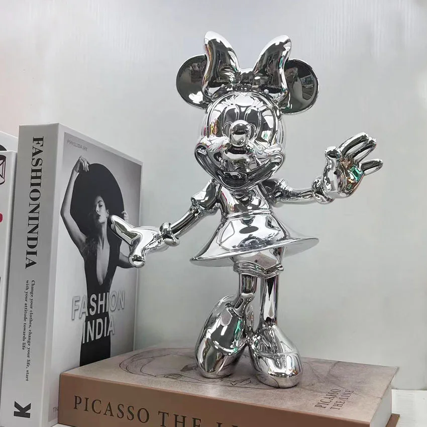 20cm Dekoracja Domu Pokoju Ozdoba Sztuka i Rzemiosło Anime Myszka Miki Minnie Model Figurka Akcji Statuetka z Żywicy Lalka Prezent