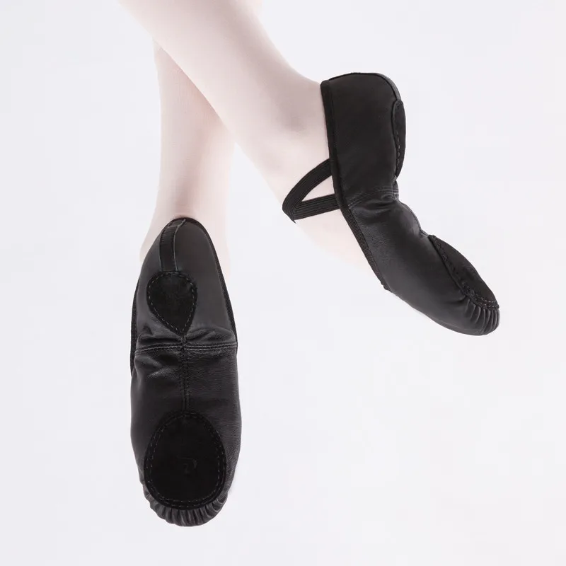 2024 Soft-soled Shoes Pig Skin Black Big Size Dance Practice Sub-piece Cat Claw Ballet Shoes For Women Pointe Shoes Ballet