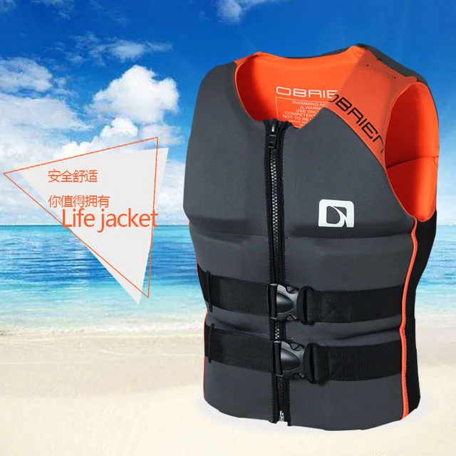 Customized Mens Stock Neoprene Black Red Orange Jetski Fishing Surfing Impact Buoyancy Vest Life jacket