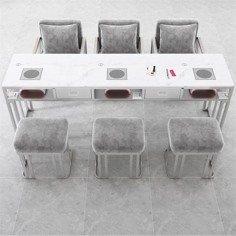 

Nordic Luxury Nail Tables Modern Cream Style Marble Tabletop Dressing Nail Tables Professional Aesthetictable Furniture FYMT