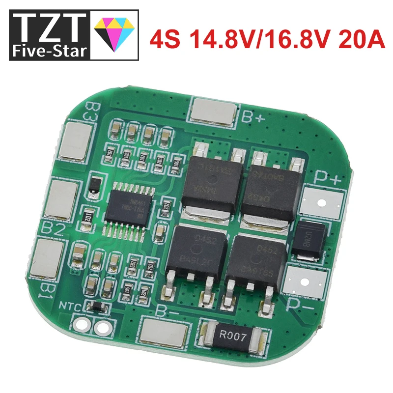 TZT 4S 14.8V / 16.8V 20A peak li-ion BMS PCM battery protection board bms pcm for lithium LicoO2 Limn2O4 18650 li battery