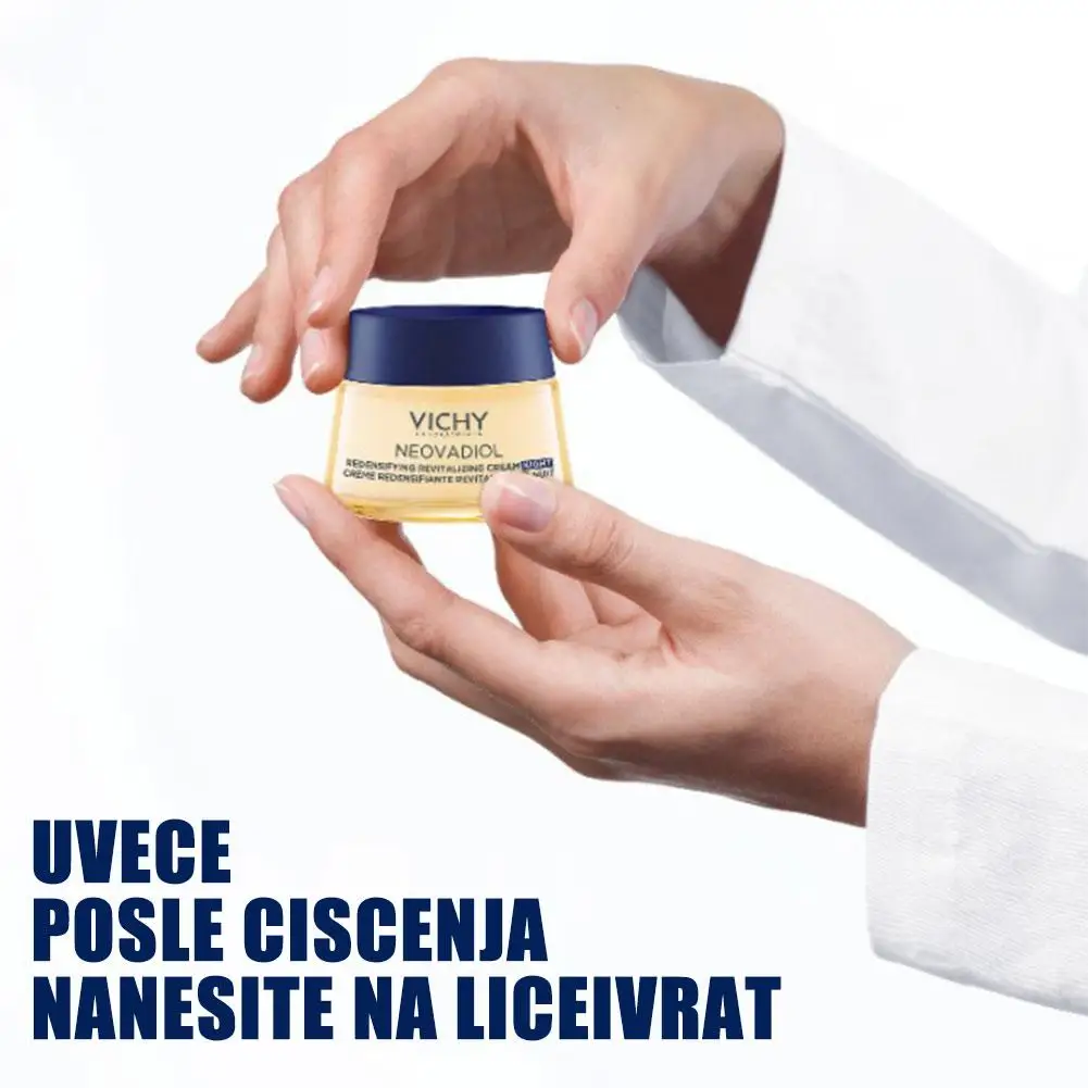 VICHY Menopause كريم ليلي كريم وجه مرطب فعال للغاية لشد الوجه وثبات وإشراق ترطيب عميق مغذي للعناية بالبشرة