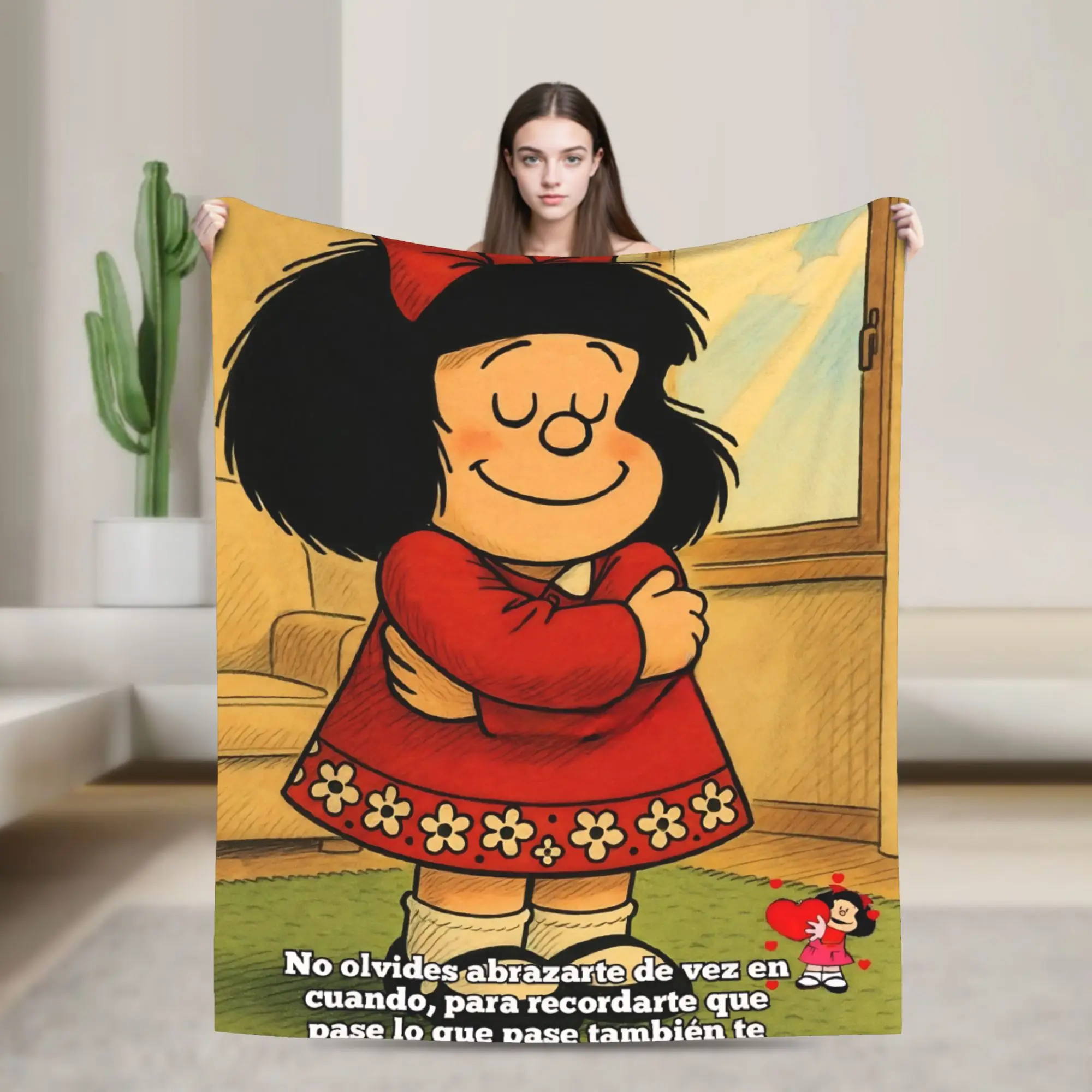 

Mafaldas Cartoon Blankets Quality Warm Throw Blanket Winter Travel Couch Bed Comfortable Bedspread