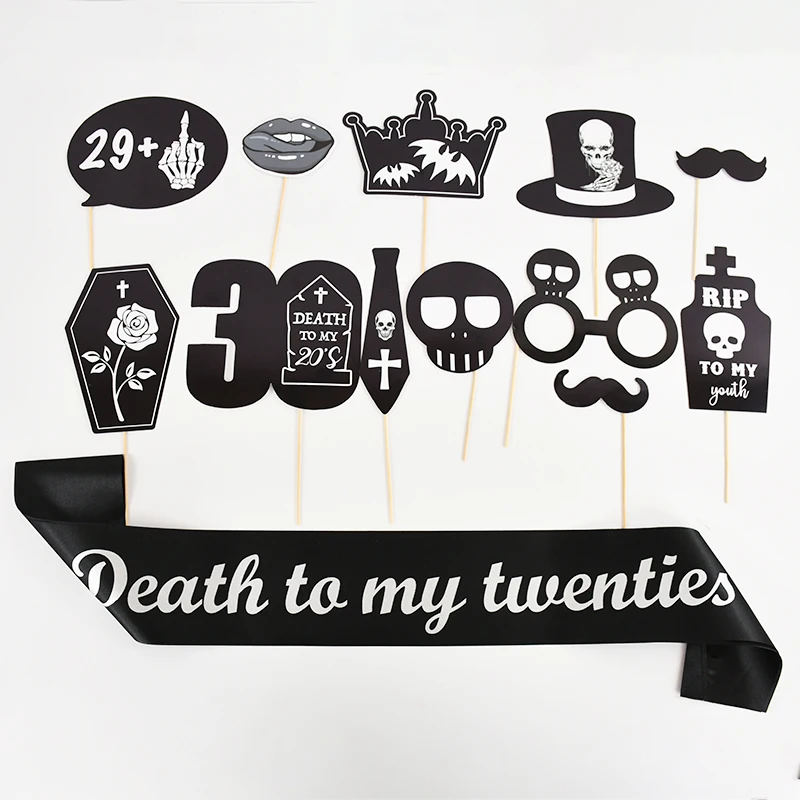 Death To My 20s Birthday Decorations Rip To My Youth Photo Booth Props Death To My Twenties Sash 30th Birthday Party Supplies