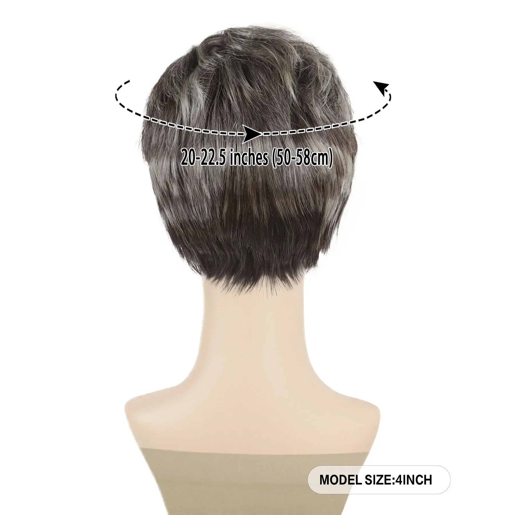 Mixed Grey Wigs for Women Synthetic Fiber Short Wig with Bangs Granny Wigs Natural Hairstyles Mommy Pixie Cuts Gray Hair Grandma image 3