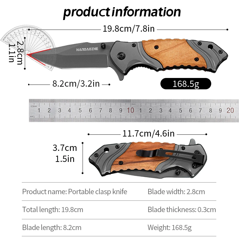 1pc Outdoor Military Tactical Knife, EDC Portable Pocket Knife, Self-Defense, Camping Multi-purpose Survival Knife