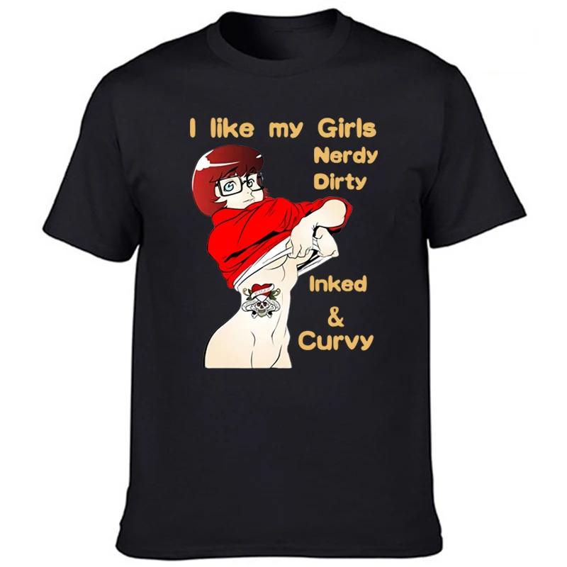 Nerdy Dirty Inked and Curvy Sexy T-Shirt Men Women Summer Fashion Vintage Cartoon Graphic Tee Tops Harajuku Streetwear Camisetas