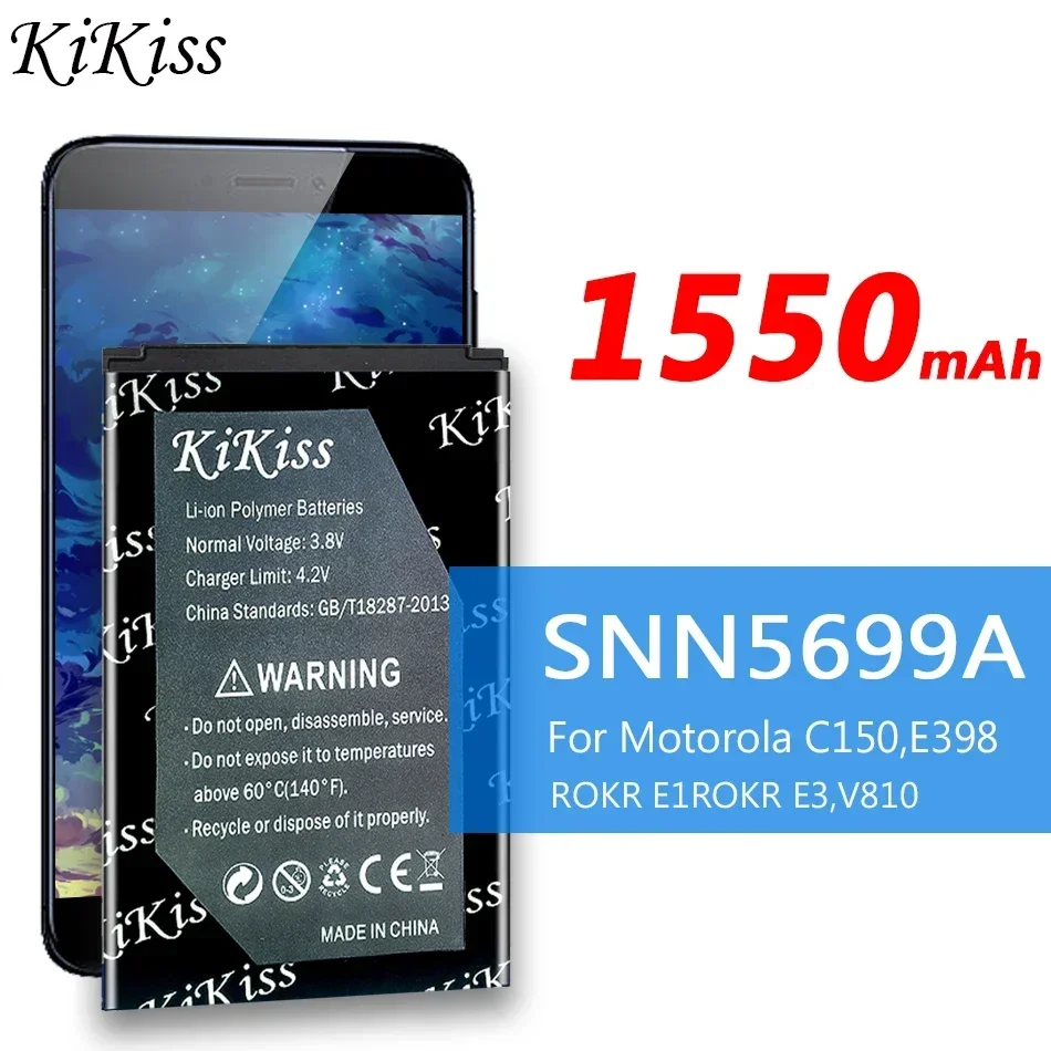 1550mAh KiKiss Rechargeable Battery SNN5699A for Motorola C150, E398, ROKR E1, ROKR E3, V810 Phone High Quality