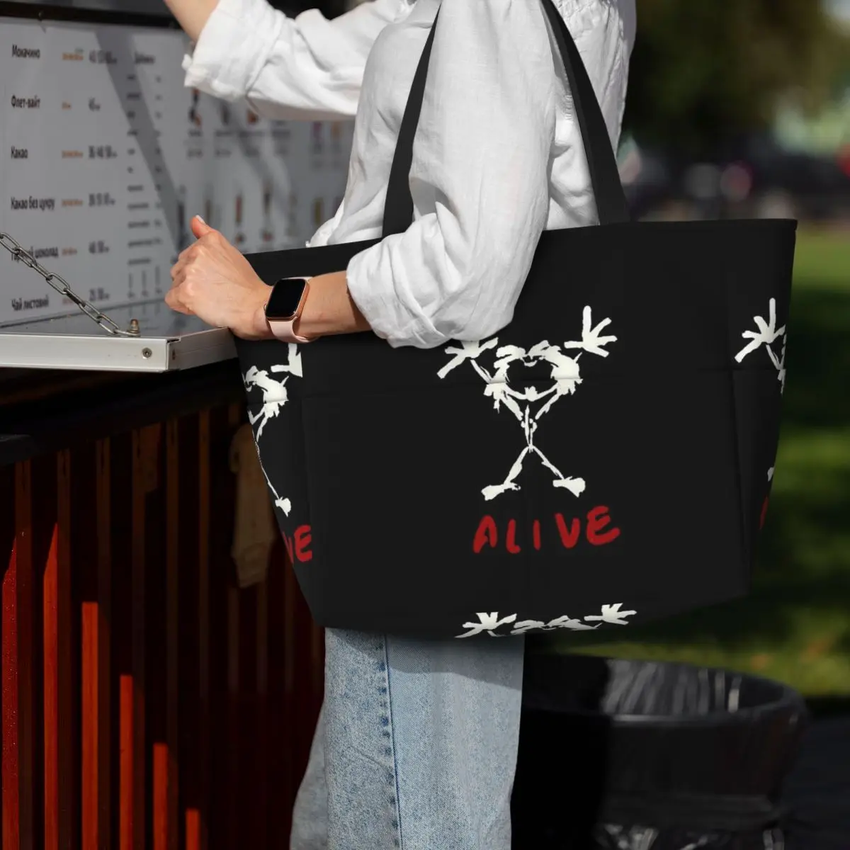 حقيبة حمل على الشاطئ من Alive Pearls Jam، حقيبة رياضية لليوجا، حقيبة حمل كبيرة للنساء، حقيبة سفر للياقة البدنية #1