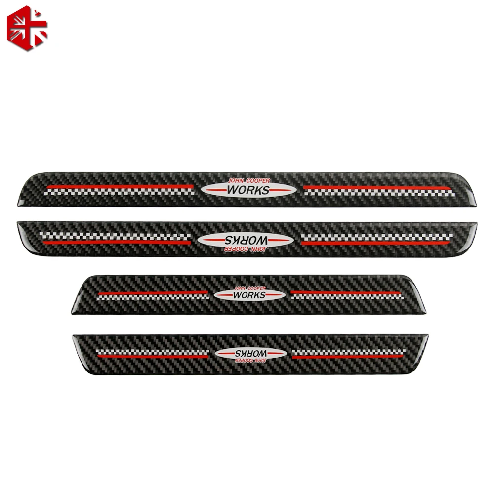 Door Sill Welcome Plate Pedal Footboard Protector Sticker Carbon Fiber Styling Cover for MINI Cooper Countryman F60 Accessories