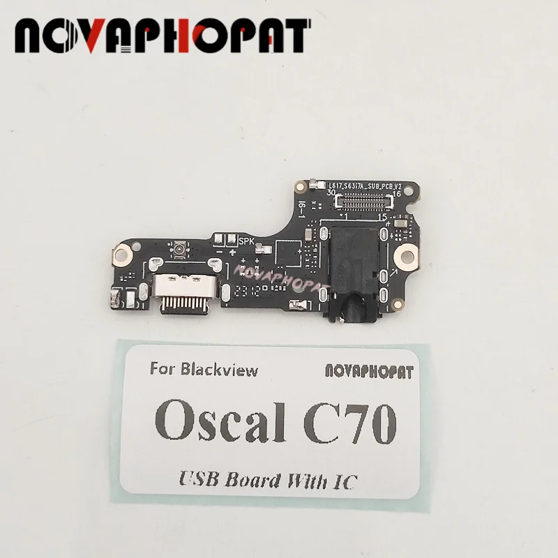 For Blackview Oscal C70 USB Dock Charger Port Headphone Audio Jack Flex Cable Fast Charging MIC Microphone Board With IC