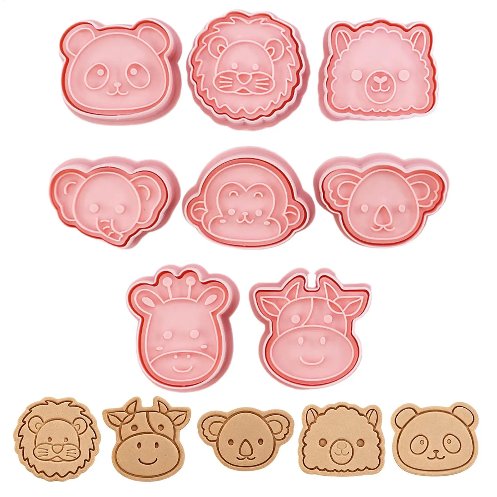 Cookie Cutter 8 Pieces 3D Raised Cute Pressing Gadget Cartoon Animal Cookie Cutters for Fondant Cheese Chocolate Dough Rice Home