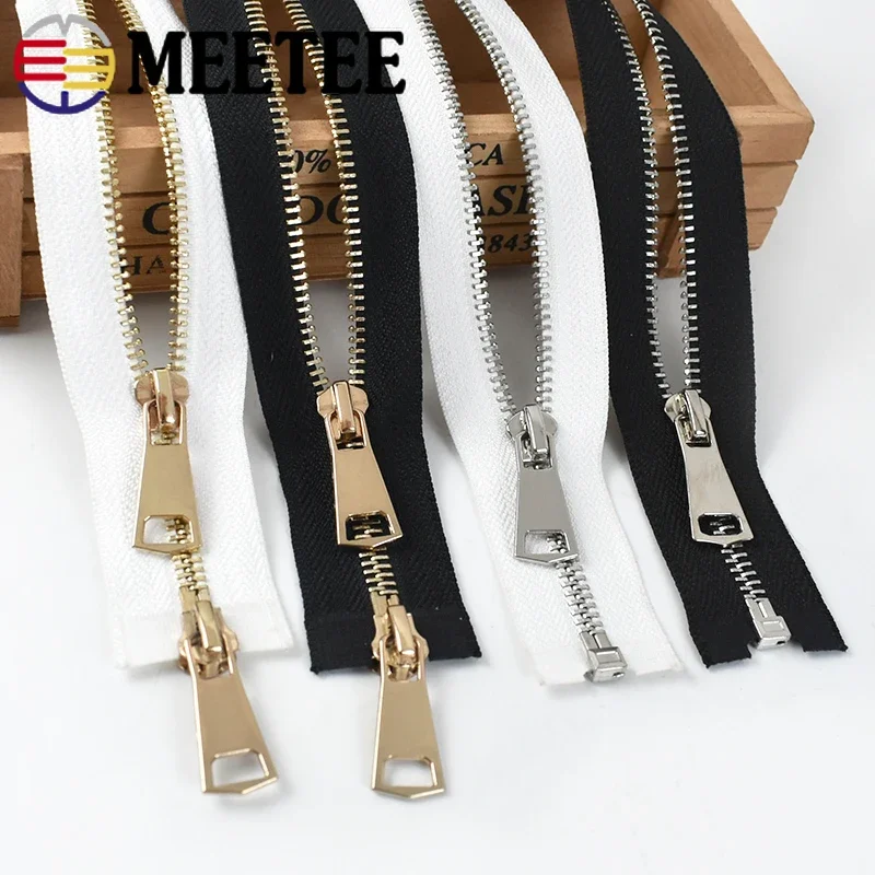 5# 60-150cm Metal Zipper Decorative Single Double Slider Opening Long Zippers Clothes Bag Backpack Jacket Zip Sewing Accessories