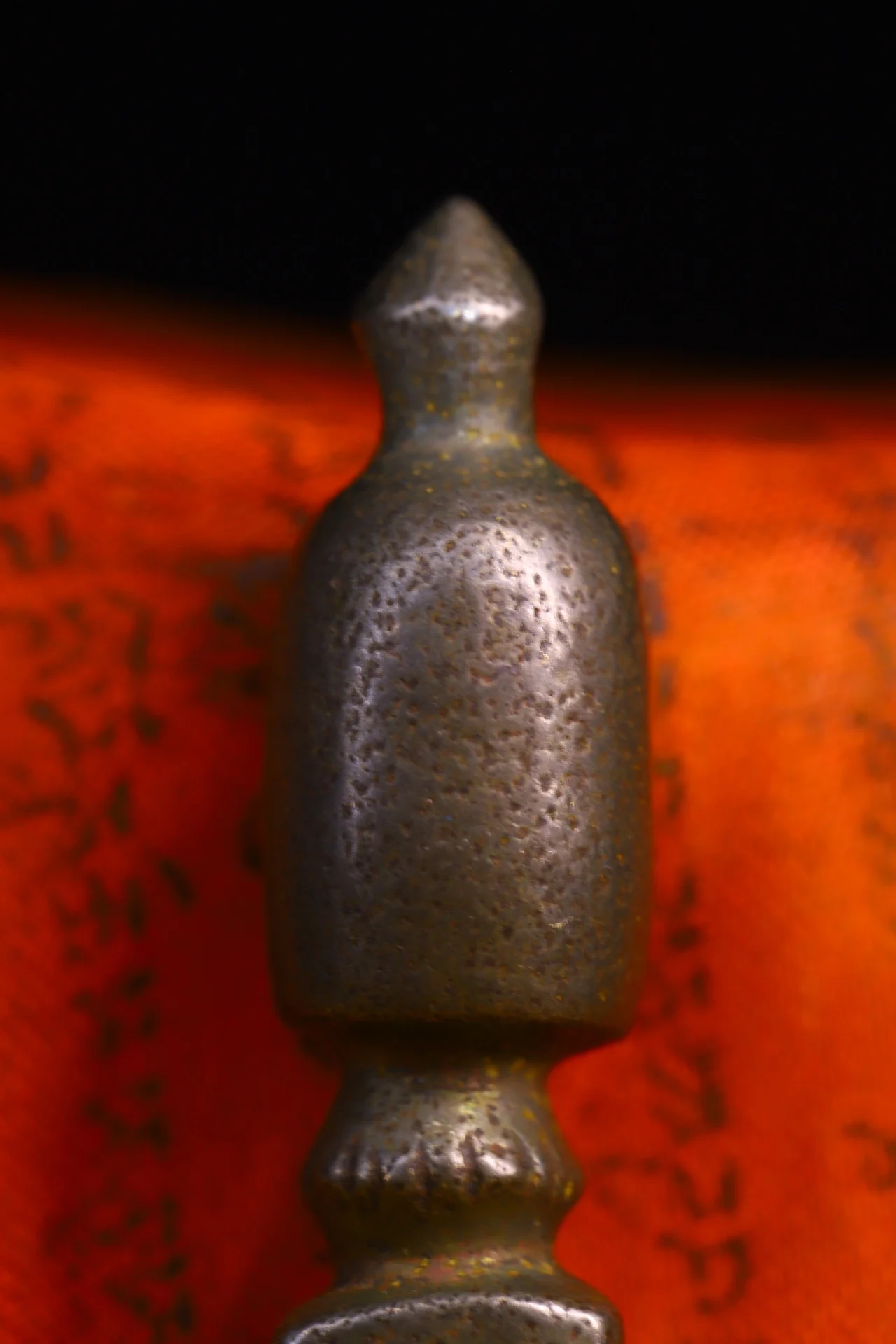 Old Xizang Folk Collection Old Tiantie Cinnabar Skull Head Dorje Vajra Phurpa pendant Amulet Dharma Town house Exorcism