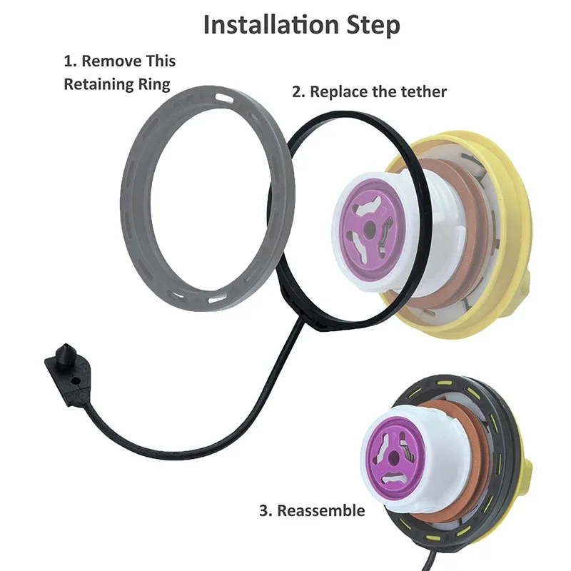 Car Black Tank Cable Cover tappo di riempimento del carburante cavo di fissaggio per Jaguar XF 2008 2009 2010 2011 2012 2013 2014 cordino di sicurezza