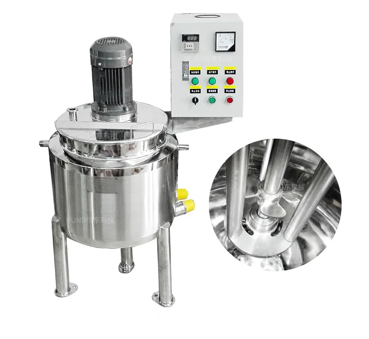 SS304 316L mayonnaise mixing equipment, sugar dissolving homogenizer mixer shampoo cream cosmetic high shear mixing tank