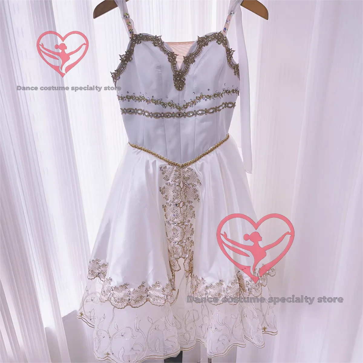 New White Swan Lake Dawn Princess Long Tulle Dress Ballet Competition Costume GDC Professional Custom Performance Attire