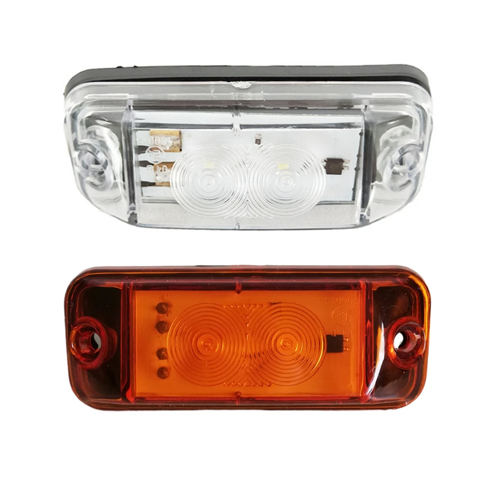 2Pcs 24V LED Cab Roof Signal Lights For Mercedes Benz Actros MP3 Truck Headlight Accessories Part OEM 0028200056 White / Amber