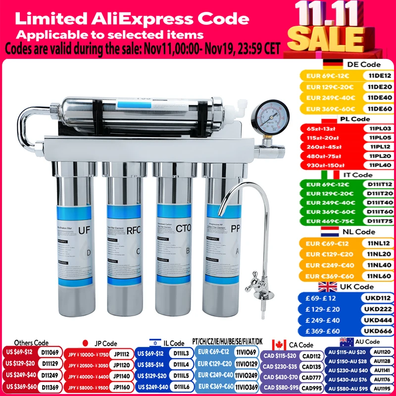 

Household Kitchen Ultrafiltration Water Purifier With Tap Stainless Steel Direct Drink Tap Water Purifier Water Filter System