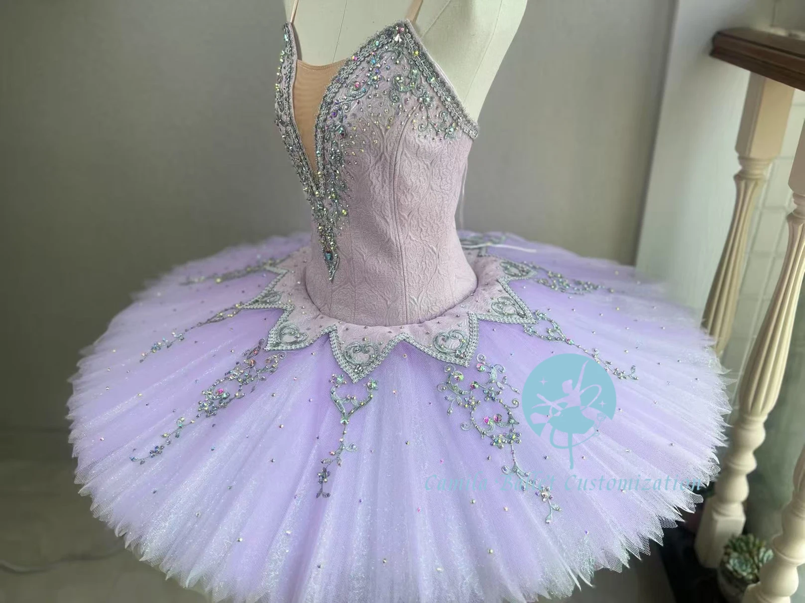 جديد أرجواني فضي الجنية النوم الجمال الباليه توتو تنورة PDE عرض المنافسة تنورة مخصصة للبالغين والأطفال #2
