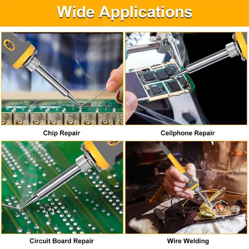 For Dewalt 18V 20V Battery Cordless Electric Soldering Iron Welding Power Tool 300-500℃ Temperature Adjustable Fast Heating