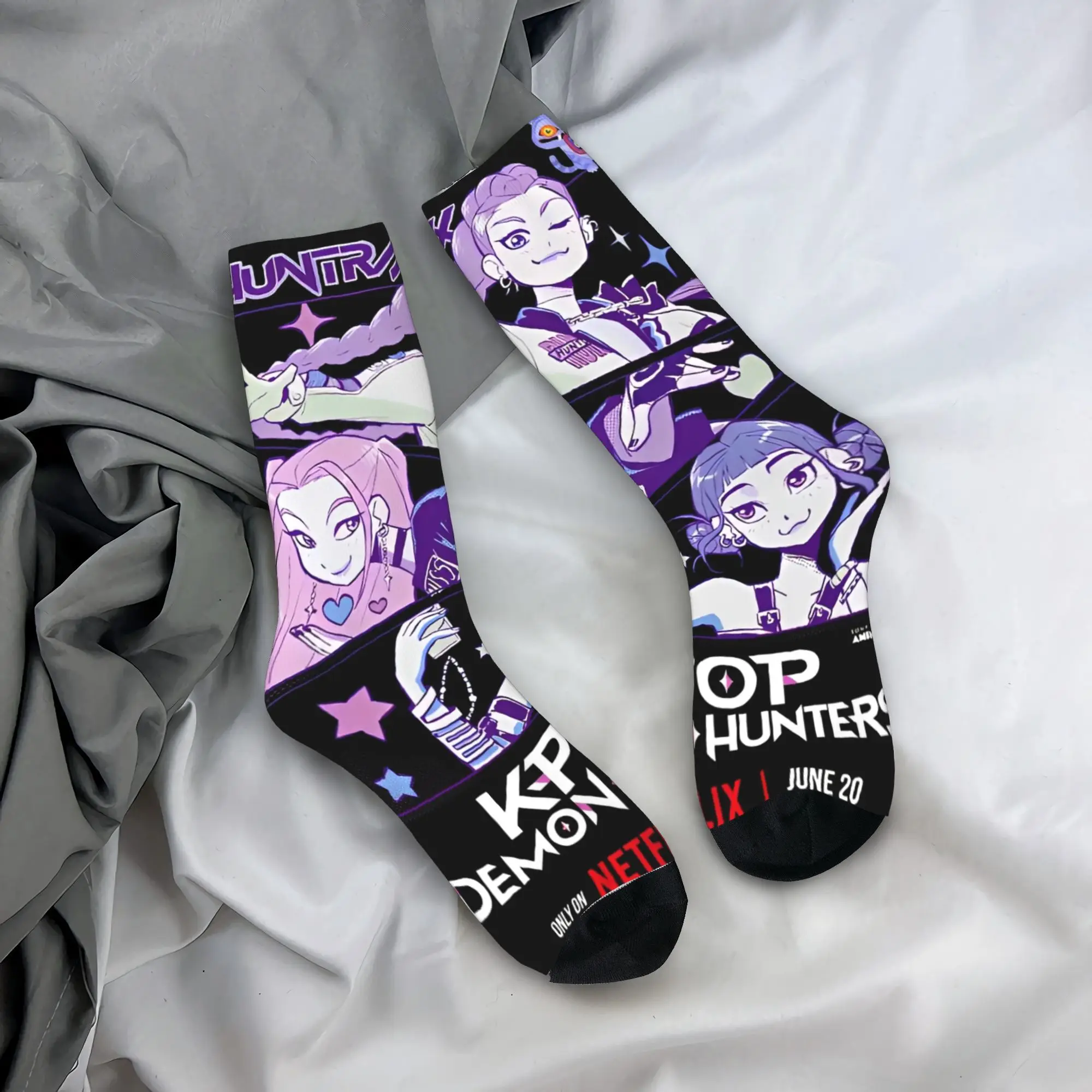 Saja Boys Kpop Demon Hunter calcetines medias de ocio pareja cómodos calcetines para deportes al aire libre diseño de otoño calcetines antideslizantes