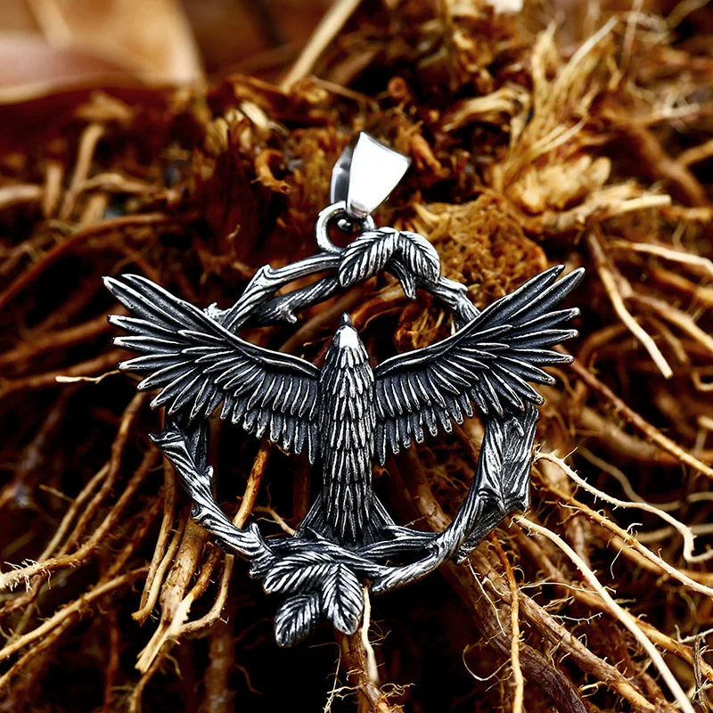 BEIER Norse Raven Viking jackdaws tree of Life pendant Necklace Crow Viking Amulet Vintage Eagle Men Chain BP8-850