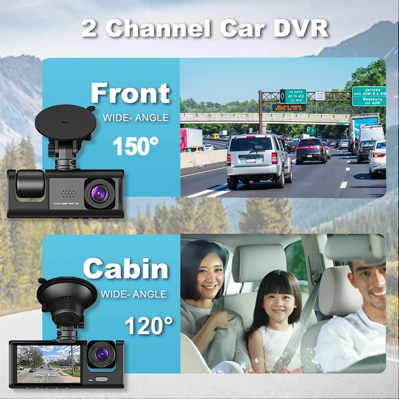 1080P Car Dvr WIFI Dash Cam for Cars 3Lens Video Recorder Front Inside Camera for Vehicle Dashcam Black Box Car Accsesories