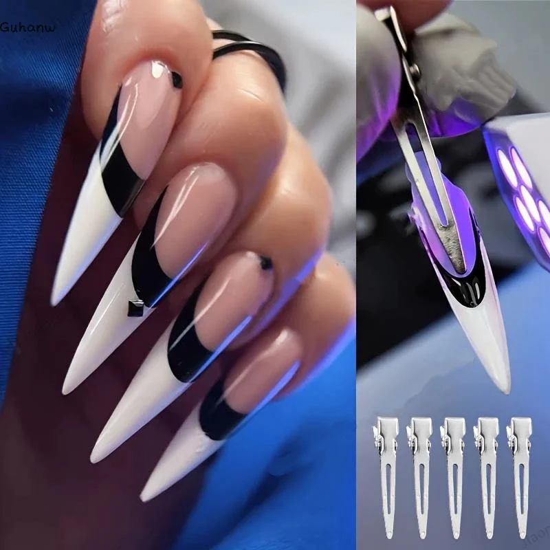 

[WHB]10Pcs Nail Art Auxiliary Positioning Clip Nail Piece French-style Duck Beak Clips Nail Film Piece Metal Positioning Clip