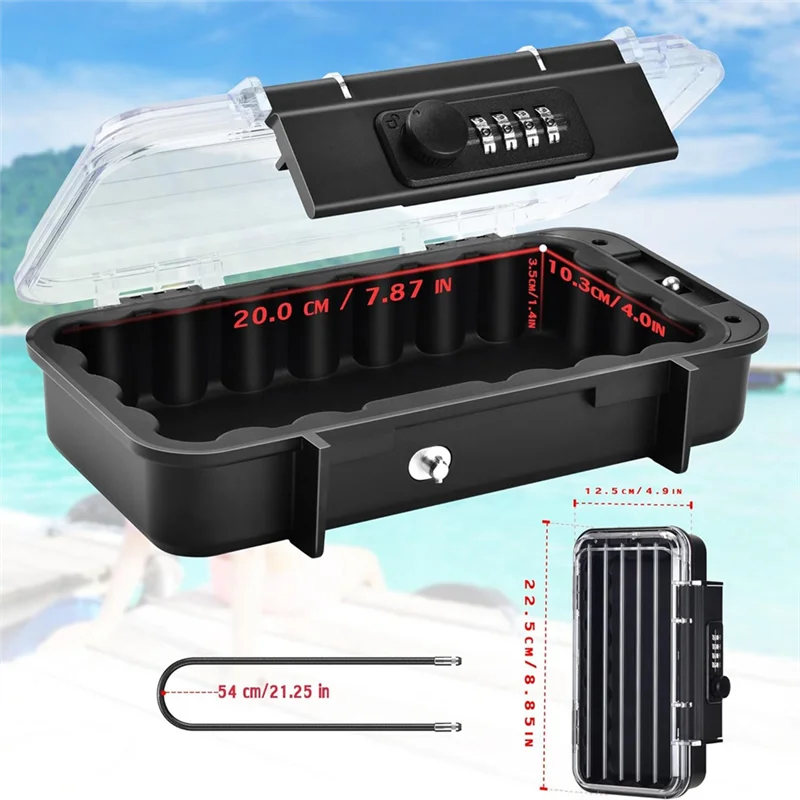 A29F-Lock-Box, Telefon-Lock-Box, Sicherheitsschloss-Box, transparenter wasserdichter Reise-Safe für den Außenbereich, Passwort-Strandbox