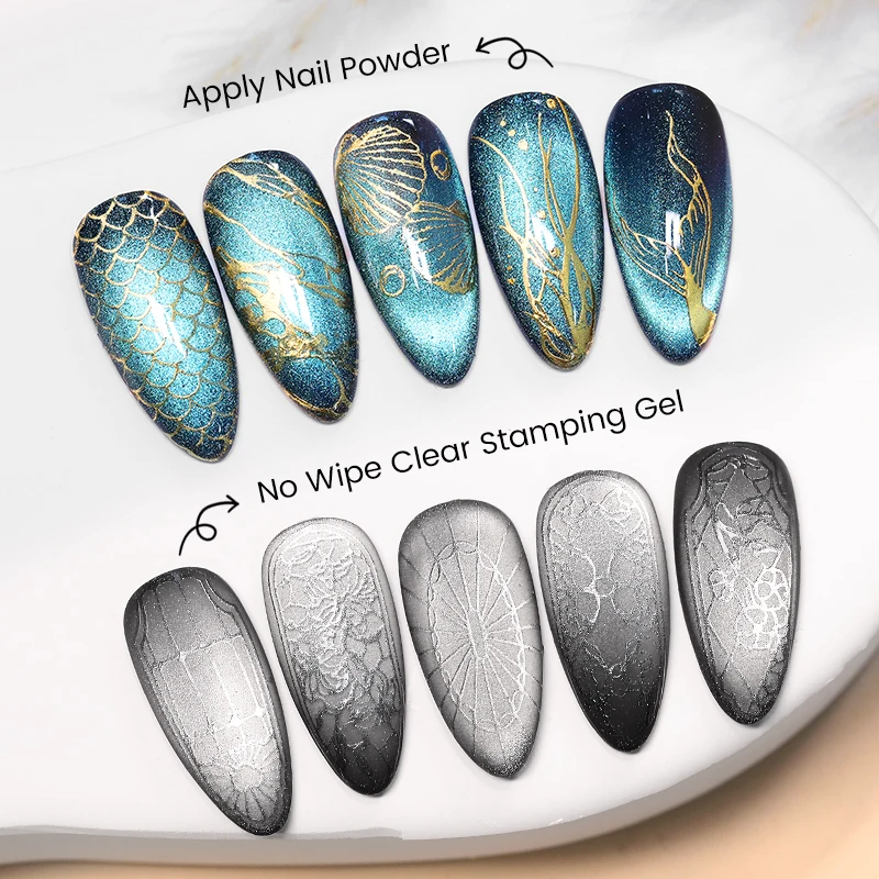 BORN PRETTY 5ml Magician Stamping Top Coat No Wipe Clear Stamping Gel ใช้เล็บผงโปร่งใสเล็บปั๊มเคลือบเงา